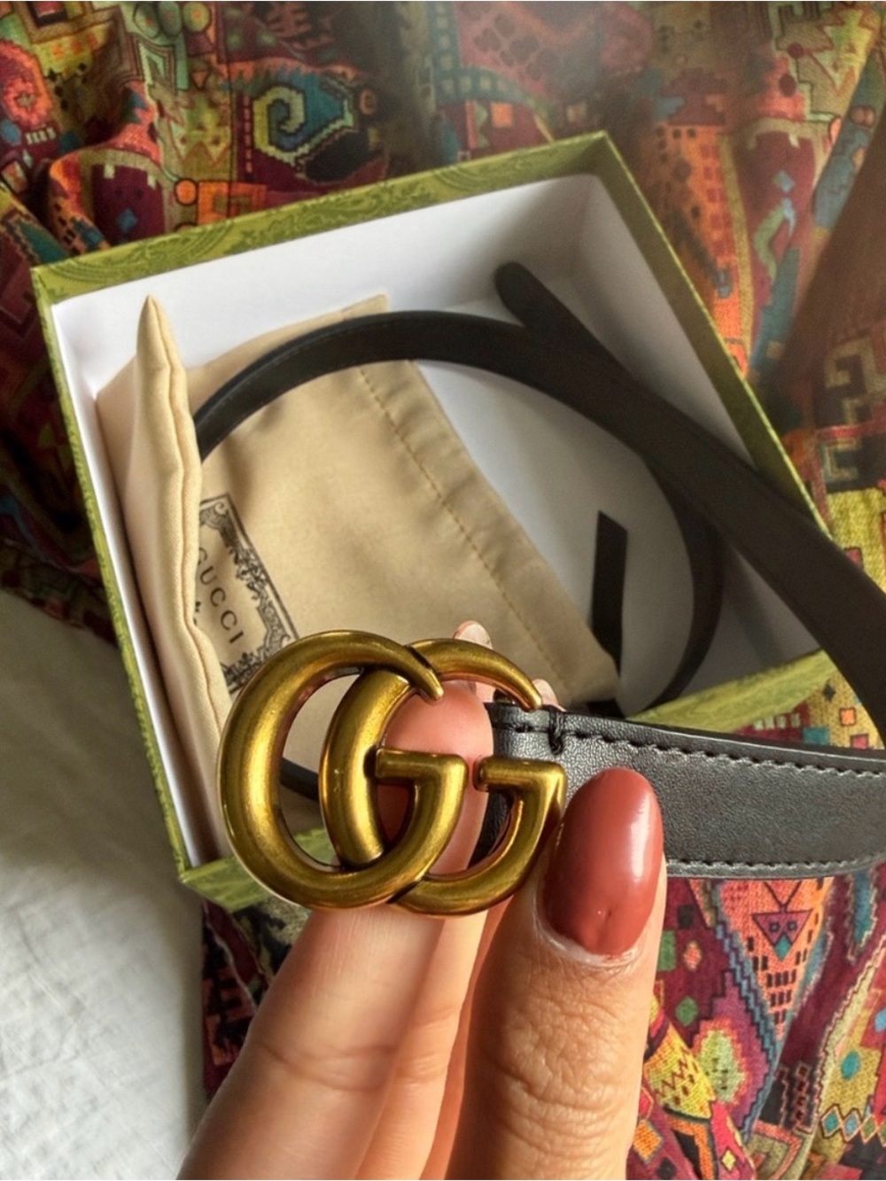Gucci Black Leather Belt with Antique Gold Double G Buckle